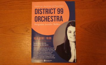District 99 Orchestra: Konzert in der Heilig-Kreuz-Kirche Berlin mit Jennifer Mullen Konzert in Heilig-Kreuz-Kirche Berlin 19.30 Uhr am 10.6.2018