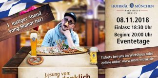 1 lustiger Abend vong Humor her! Willy liest Nachdenklich live im Hofbräu München Wirtshaus Berlin