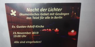 Nacht der Lichter mit Taizé-Gesängen in Berlin, Europa und weltweit