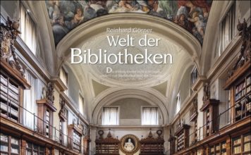 Nicht nur Bücher, sondern die „Welt der Bibliotheken“ in einem Weingarten – Ein Dutzend betrachtenswerte Fotografien von Reinhard Görner in einem 2022er Wandkalender
