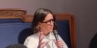 CORINA – Debüt- und Eröffnungsfilm des Guadalajara International Film Festival Showcase aus Anlass des 40. Zugleich der wahrscheinlich beste Film Cutterin und Regisseurin Urzula Barba Hopfner, Mexikanerin mit deutschen Wurzeln, bei einem Vorgespräch vor Publikum im ovalem Raum des Babylon-Mitte am Eröffnungstag des Guadalajara International Film Festival Showcase 2026. Photo/ BU BY copyright 2026 Andreas Hagemoser