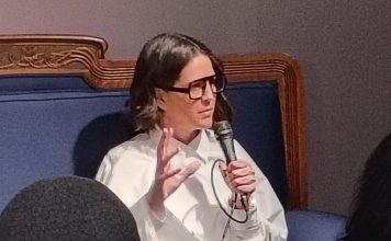 CORINA – Debüt- und Eröffnungsfilm des Guadalajara International Film Festival Showcase aus Anlass des 40. Zugleich der wahrscheinlich beste Film Cutterin und Regisseurin Urzula Barba Hopfner, Mexikanerin mit deutschen Wurzeln, bei einem Vorgespräch vor Publikum im ovalem Raum des Babylon-Mitte am Eröffnungstag des Guadalajara International Film Festival Showcase 2026. Photo/ BU BY copyright 2026 Andreas Hagemoser