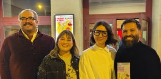 Neu: Das Guadalara International Film Festival mit einem ‚Showcase‘ jetzt in Berlin-Mitte im Kino BABYLON Guadalajara International Film Festival (nicht GIFF, sondern spanisch FICG) ist das zweitwichtigste Filmfest Mexikos. Guadalajara ist eine Großstadt in der Mitte im Staat Jalisco der Vereinigten Staaten von Mexiko. Im Bild Kike (v.l.n.re.) Quique Flores, Alejandra Davila, Urzula Barba Hopfner, Regisseurin des Eröffnungsfilms "Corina" und Programmdirektor Pavel Cortes