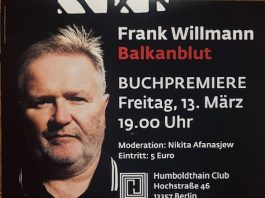Zuhören und mittrinken oder „Balkanblut“ und Quittenschnaps von Frank Willmann – Buchpremiere am 13. März 2026 in Berlin
