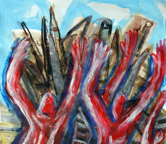 Kotzen muß man wollen, können und dürfen oder Krieg, Kunst, Kastner – Zur Ausstellung „teilen statt kriegen“ mit Werken von Wolfram P. Kastner und Günter Wangerin nach Freiburg ins Breisgau