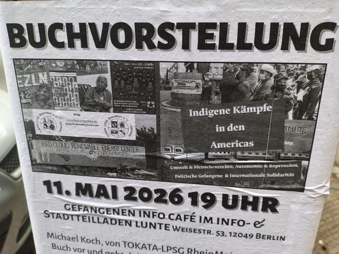 Buchvorstellung und Lesung im Gefangeneninfocafé im Inofo- und Stadtteilladen Lunte, Weisestraße 53 in Berlin-Neukölln mit Diskussion