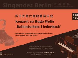 Demnächst in Berlin: „das ‚Italienische Liederbuch‘ von Hugo Wolf mit Begleitung am Klavier“