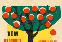 Anatolias langer Weg ins Glück – Annotation zum rätselhaften Roman „Vom Himmel fielen drei Äpfel“ von Marine Abgarjan Cover von „Vom Himmel fielen drei Äpfel“ von Narine Abgargjan: Ein stilisierter Baum mit roten Äpfeln und einem schwarzen Hahn auf gelbem Hintergrund erzeugt eine freundliche Atmosphäre.
